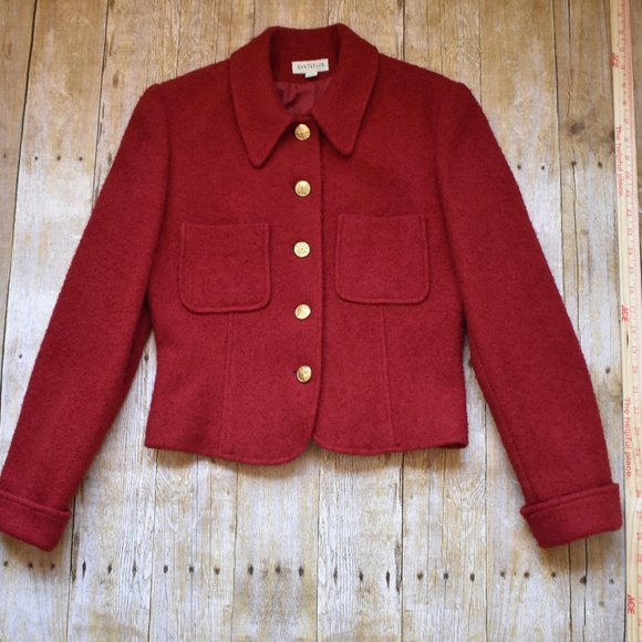 Ann Taylor Jackets & Blazers - Ann Taylor Red Wool Blend Classic Short Blazer